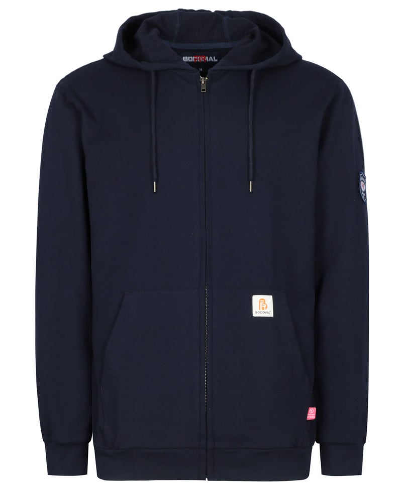 BOCOMAL FR Hoodies Idea for Summer Zipper Front 7.5oz Lightweight Navy Flame Resistant Sweatshirtï¼ˆNon Fleeceï¼‰ - Image 1